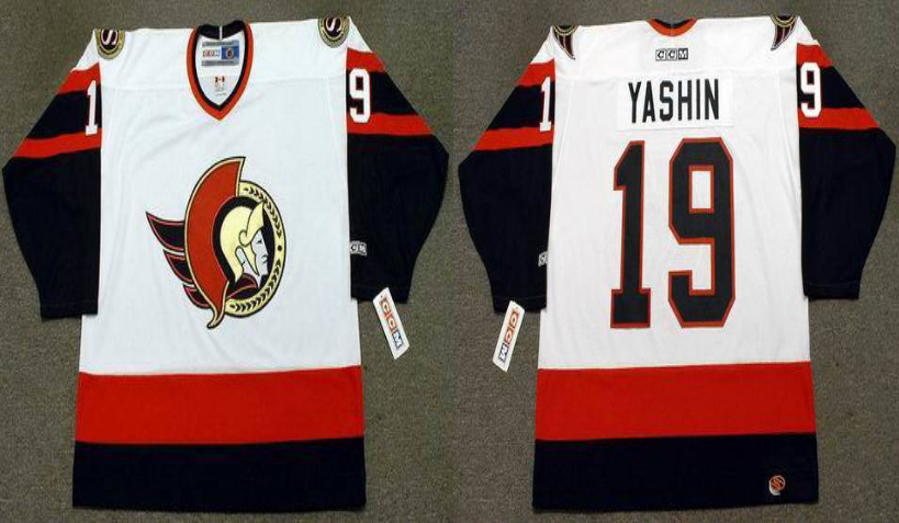 2019 Men Ottawa Senators #19 Yashin white CCM NHL jerseys